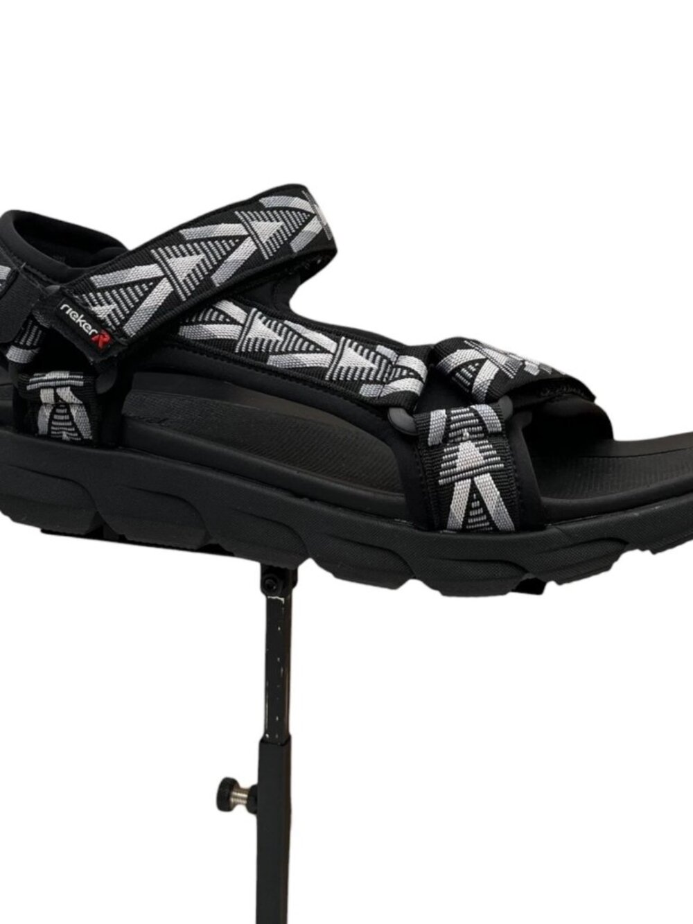 Rieker Men's Cesar 02 Sport Adjustable Walking Sandal Size 11.5/EU 45 Black/Grey
